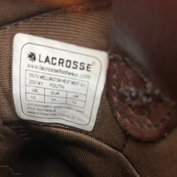 LaCrosse Wellington Youth Sz 13 Waterproof Leather CAMO Pull on Cowboy Boot - Picture 4 of 9